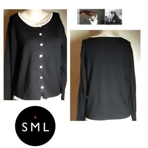 SML Design NWOT Black Silk Sweater Size L